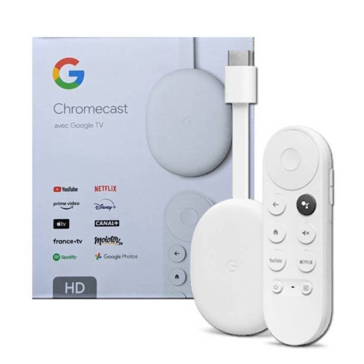 Chromecast with Google TV (HD) - Streaming Stick Entertainment on Your TV with Voice Search - Watch Movies, Shows, and Live TV in 1080p HD - Snow