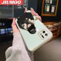 JIUMOO For OPPO A16K A16E Case Fashion Tide Girl Side Design Luxury Plating Phone Cases Square Edge Pattern Silicone Casing Full Back Cover Camera Protection SoftCase. 
