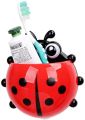Ladybug Toothbrush Holder Toiletries Toothpaste Holder Bathroom Sets Suction Hooks - Ladybird Tooth Brush Container By Alam Traders & co. 
