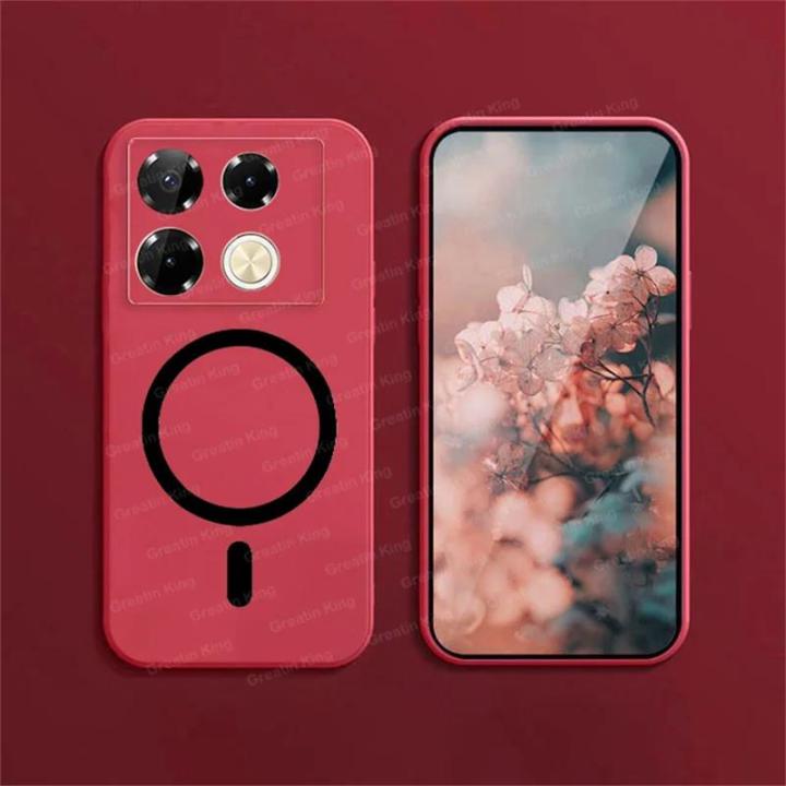 For Infinix Note 40 Pro 4G 5G 40 Pro+ X6851B Phone Case Magnetic Circle Wireless Charging Soft TPU Case Fashion Macaron Cover