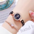 SHEIN Hot Sale Leaf Rhinestone Small Dial Women's Bracelet Watch Live Broadcast with Goods Temperament Women's Watch One Piece Dropshipping. 