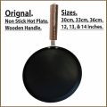 Hot Plate Non stick Tawa 30cm 33cm 36cm Hot Plate tawa 11 inches 12 inches 13 inches Non-Stick induction Tawa Cookware set Paratha Pan Baking Wooden Handle Long Usage Non Stick Tawa for Chapatti & Dossa Naan Bread Nonstick fry Pan Roti Tava. 