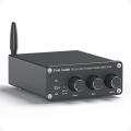 Fosi Audio BT20A Bluetooth 5.0 Stereo Audio 2 Channel Amplifier Receiver Mini Hi-Fi Class D Integrated Amp 2.0 CH for Home Speakers 100W x 2 with Bass and Treble Control TPA3116. 