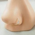Small Size Piercing Hoop Silver Ball Nose Ring Silver Nath in Pure 92.5 Sterling Silver (2pcs). 