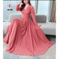 TRENDS FASHION Tea Pink Crepe Maxi for Women (AX-109) - Elegant and Fashionable Dress - Premium Quality. 