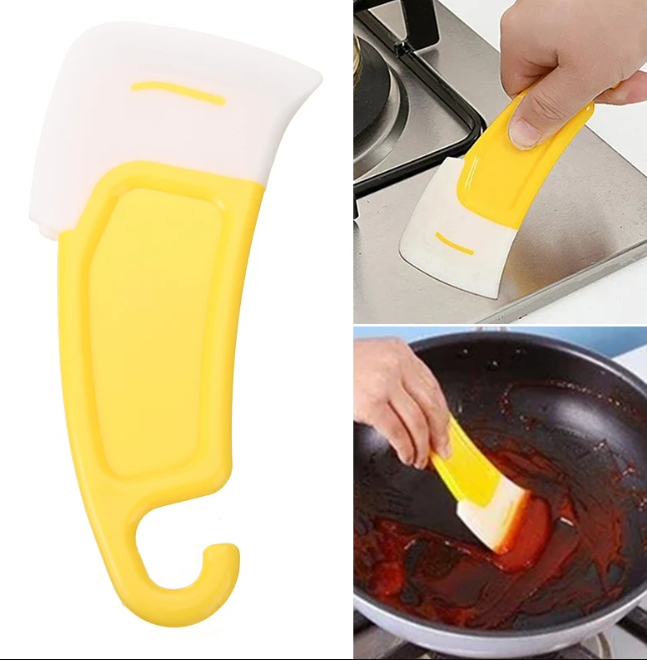 Reusable Silicone Pot Cleaning Spatula Kitchen Utensils Washing Scraper Cake Baking Pastry Tools Supplies - 2Pcs