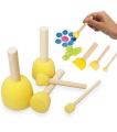 5pcs Sponge Gbell Drawing Stamp DIY Foam Sponge Paint Brush Set Stencil Brush Value Pack 5 Different Sizes. 