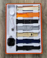 S10 ProMax |7in1 Straps Smart Watch Series 9 with Bluetooth calling, music streaming, sports & fitness, and wireless charging HD display. 