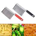 Potato French Fries Cutter Wavy Crinkle Knife Stainless Steel Serrated Blade Slicing Vegetable Fruit Slicer Kitchen Tool. 