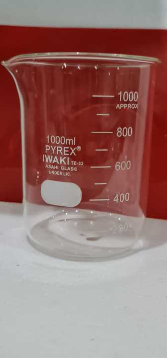 Beaker%20Pyrex%201000%20ml%20%7C%20Low%20Form%20Griffin,%20Borosilicate%203.3%20Glass,%20Double%20Scale,%20Graduated%20-%20Image%202