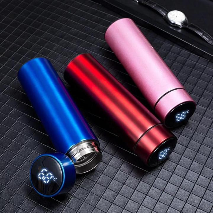 Temperature Water Bottle, Smart Thermos Water Bottle, LED Temperature Display Vacuum Flask Thermos, 500ML Stainless Steel Intelligent Hot Cold Vacuum Flasks Syedna Ecommerce