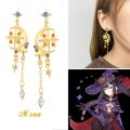 Anime Genshin Impact Earrings Zhongli Mona Xiao Barbatos Ayaka Kazuha Tartaglia Barbara Hutao Cosplay Ear Studs Drop Earring. 