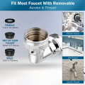 Silver Faucet Extender Brass Faucet Extender 1080 Swivel Robotic Arm Faucet Aerator, 2 Types of Water Discharge Model, Robot Arm for Cleaning. 