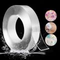 1Pcs Length 5M/3M Double-Sided Super Adhesive Tape, Heavy Duty Double Sided Clear NanoTape for Multipurpose Household Use, Removable Mounting Tape for Easy Item Placement, Strong and Reusable Transparent Gel Tape for Carpets and Posters. 