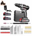 Dual battery 48V Electric screwdriver Cordless drill Multi-speed torque adjustme. 