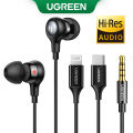 UGREEN Aux Earbuds Earphones 3.5mm Handsfree Wired Headphones Volume Control Noise Isolating Stereo Sound with Microphone For Android MP3 MP4 Pad. 