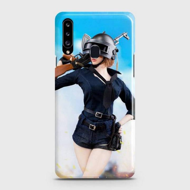 Samsung Galaxy A20s Cover Pubg Level 3 Female character Hard Cover- Design 29 Case