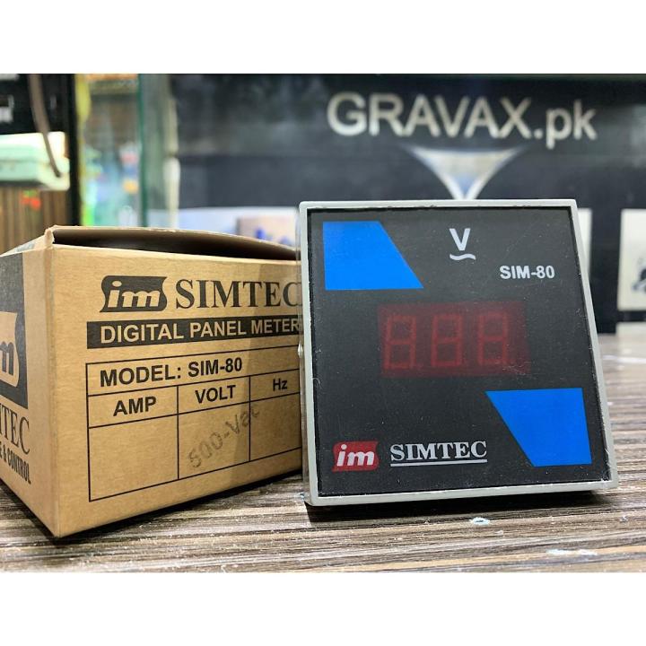 Digital panel meter size 80x80 volt amp