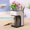 Heavy Duty Helical Blade Automatic Electric Pencil Sharpener With Auto-Stop Safety Feature And Large Shaving Holder. 