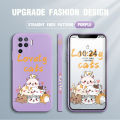Jizetin for OPPO F19 Pro / A94 Case Side Design Phone Cover Lovely Cat Animals Print Edges Small Pattern Liquid Silicone INS Style Trend Case. 
