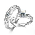 New Design Cubic Zirconia King Queen Silver Couple ring for Women. 