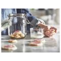 IKEA KORKEN Glass Jar with lid (rubber seal), Clear, Red Brown, patterned light beige, Green, 1 Liter – Air Tight 1000 ML. 