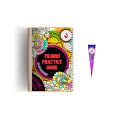 Reusable Mehndi Book Design  in small size for Mehndi Practice   in  mehndi  practice  Book With Scrub. 