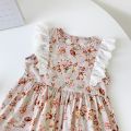 Princess Lace Baby Girls Sleeveless Dress Cute Flower Cotton Infants Kids Girls Dresses Summer. 