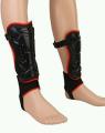 Shinpad With Attached Anklet - Black & Red. 