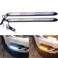 Universal DRL LED Headlight Strip 9-inch Light Daytime Running Turn Signal Lamp 2 Pcs Set. 