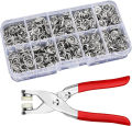 Metal Snap Buttons Plier, Metal Snap Button Plier Set with  Snaps, Metal Snaps for Sewing, DIY Metal Snap Button Kit with Plier Tool,, 9.5mm Ring Buttons, Easy-Use Hand Press Machine for Crafts & Clothing. 