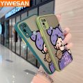 YIWESAN For Infinix Hot 10 Play Infinix Hot 11 Play Infini Case Cartoon Cute Purple Girl Thin Frosted Transparent Cover Lens Camera Protect Edge Full Cover Casing Hard Cases. 