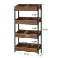 Customised Wood Fruit Vegetable Storage Rack Stand, 4-Tier Storage Organizer, Customizable. 
