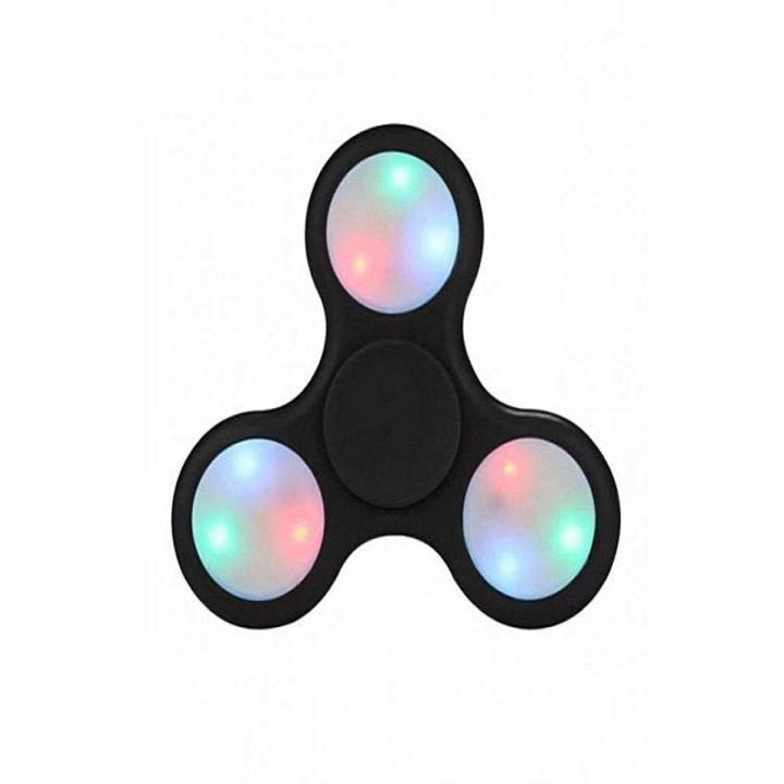 3 Sided Led Light Fidget Spinner -Black