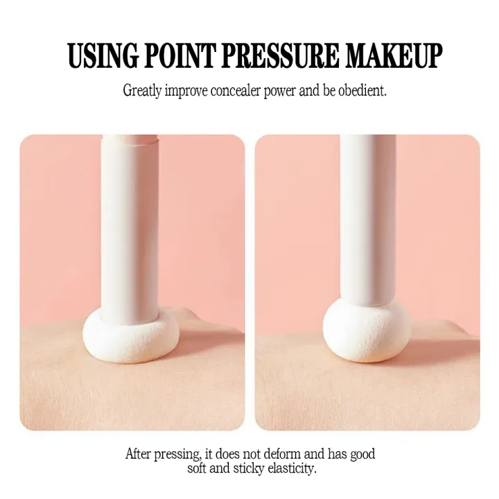 Mushroom Tip Concealer Brush with Q-Bomb Sponge – Dry & Wet Makeup ...