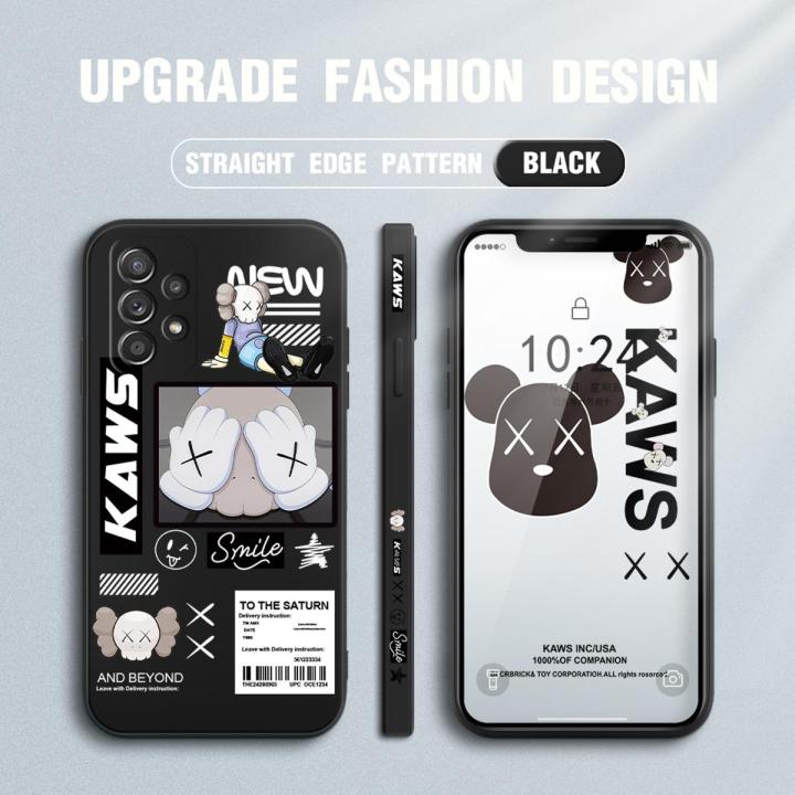 Jizetin for Samsung Galaxy A52 / A52S 5G / A52 5G Case Cute Cartoon Shy Bear Phone Case Soft Thin Liquid Silicone Creative Phone Protective Case
