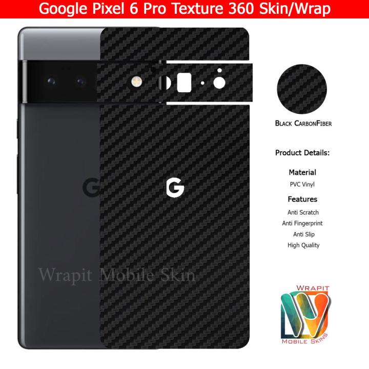 Google Pixel 6 Pro Skin/Wrap 360 Protection Carbon fiber/ Matte/ Transparent Back Included Camera Skin