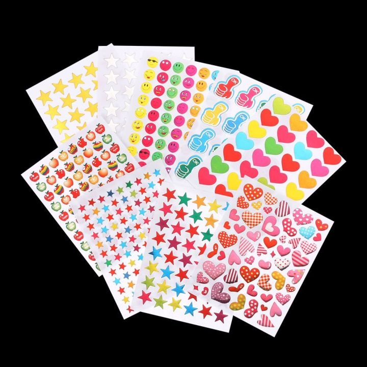 10PCS/Bag Unisex Award Five-pointed Star Smiley Face Photo Album Decor ...