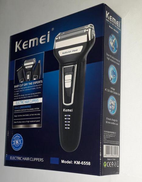 Km-6558 3 In 1, Shaving Machine, Hair Trimmer And Clipper, Shaver For Men, Rechargeable.