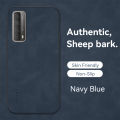 AnDyN Sheepskin Lambskin Case For Huawei Y7A Luxury Leather Phone Case Soft TPU Silicone Back Cover Lens Protect Shockproof Casing. 