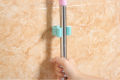 Wall Mounted Mop Organizer Stick Holder - Brush Broom Hanger - Storage Rack Kitchen Clip. 