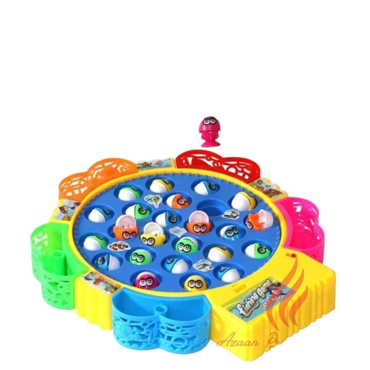 New Battery-Operated Interactive Fishing Game Toy Set with Rotating Board, Music, and Safe Design for Toddlers - 15/24/45 Pcs - Unisex