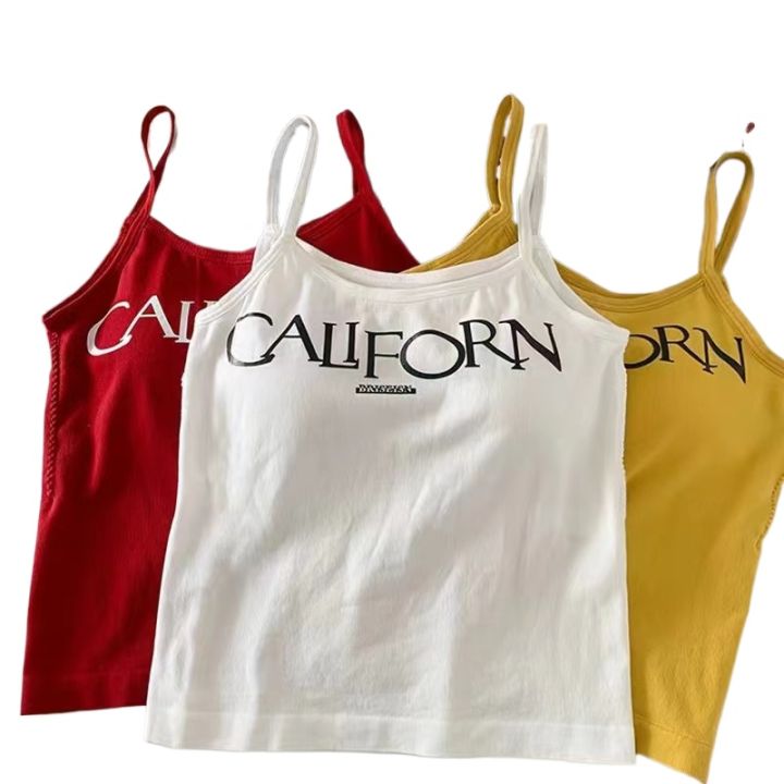 American style spicy girl small camisole tank top for women, summer cover, double breasts for external wear, and sleeveless sports shorts for inner wear