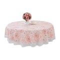 PVC Waterproof Flower Lace Round Tablecloth Kitchen Dining Table Cover Decor. 
