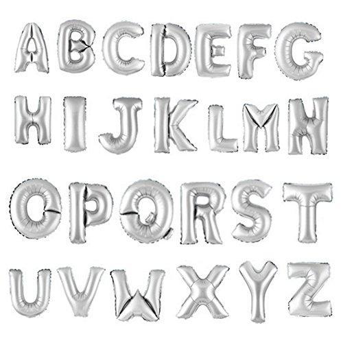 16 Inch Customized Alphabet Letter Foil Balloon - Silver (A - Z) For Decoration