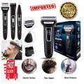 Professional KM-1407 Kemei 3 In 1 Electric Rechargeable Hair Shaver, Trimmer For Men - Black. 