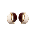 White and Brown (Kaleji color) Painted Studs for Women | Unique Jewelry Deign. 