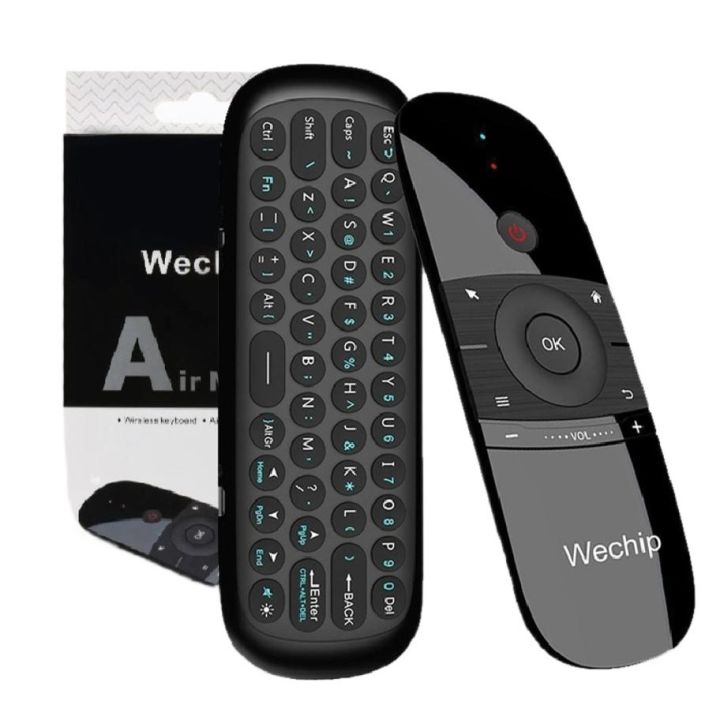 WeChip Air Mouse W1 2.4G - 6-Axis Motion Qwerty Remote for Mi Box S, Streaming Media Players, Computer and Projector Android TV  - Bluetooth Airmouse