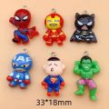 10pcs Marvel Spider Man Resin Charms Cartoon Cute Character Pendant For Earring Keychain Diy Crafts Jewelry Making. 