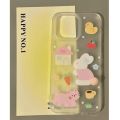 Graffiti polka dot cat rabbit for apple 16 PROMAX phone case iPhone 15 soft case 14 creative 13 fun. 